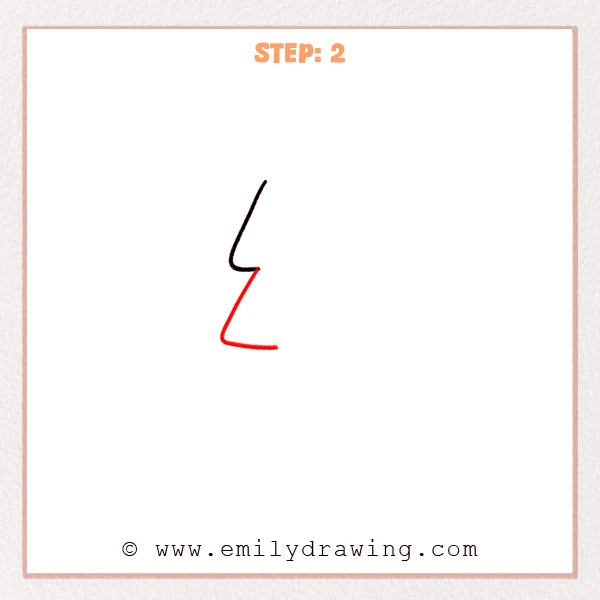 how to draw a lightning bolt - Step 2